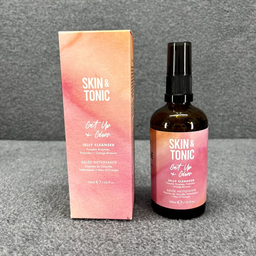 Skin & Tonic Get Up & Glow Jelly Cleanser With Pumpkin Enzymes Prebiotics 3.3 oz